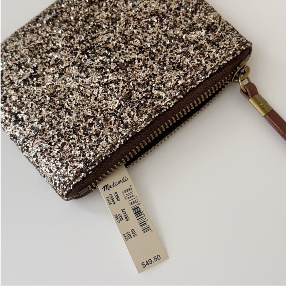 NWT Madewell Leather Small Pouch Wallet, Gold - Picture 5 of 8